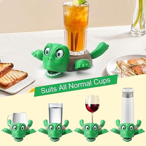 Turtle Cup Holder Coaster, 3D Funny Expression Turtle Coasters, Turtle Cup Holder, Coaster for Tea, Coffee and Wine Glasses, Home Decor and Kitchen Accessories (Green) (1)