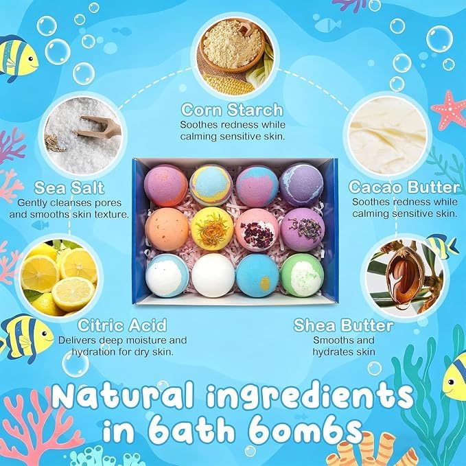 Kids Bath Bombs with Surprise Toy Inside, 1 Pack