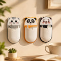 Wall Mounted Cartoon Storage Holder Pack of 3 | Self-Adhesive Bathroom & Desk Organizer | Cute Animal Toothbrush, Toothpaste & Stationery Holder | Waterproof Multipurpose Wall Pocket