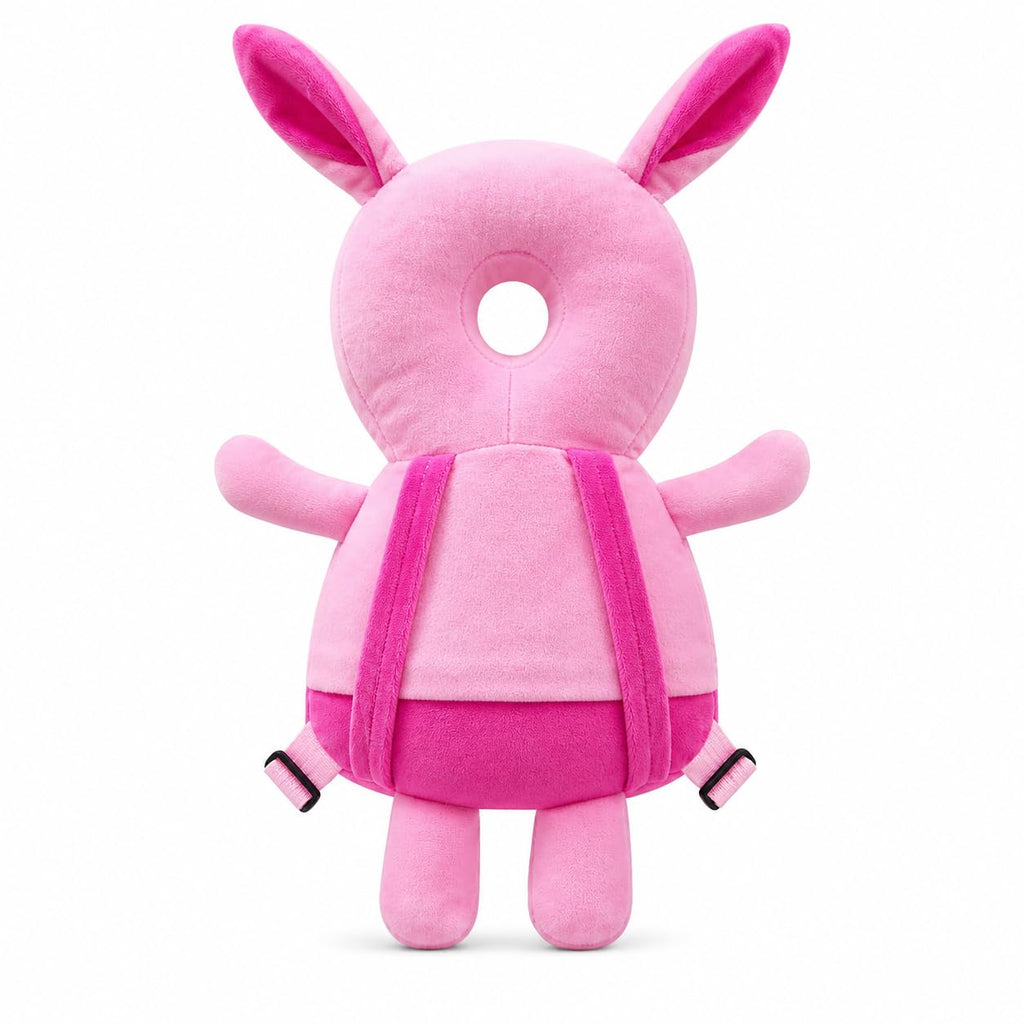 GLUN® 1 Piece Cute Bunny Rabbit Shape Soft Baby Head Protector Backpack, Cushioning, Adjustable Shoulder Belt, Head Protection for 6-15 Month Toddler Babies