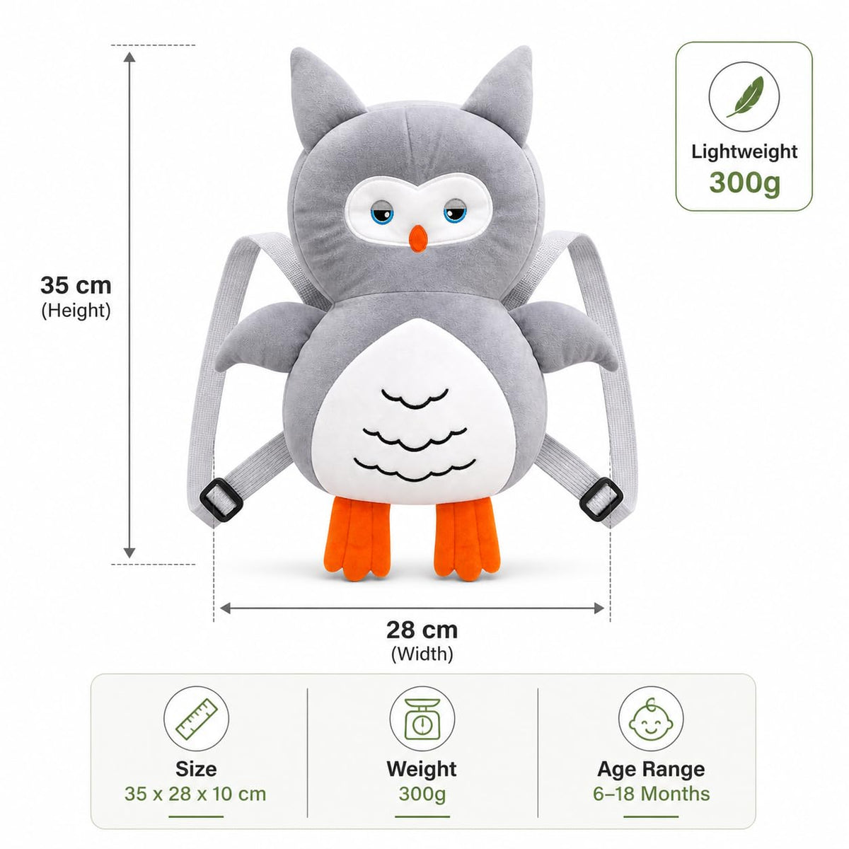 GLUN® 1 Piece Cute Bunny Rabbit Shape Soft Baby Head Protector Backpack, Cushioning, Adjustable Shoulder Belt, Head Protection for 6-15 Month Toddler Babies