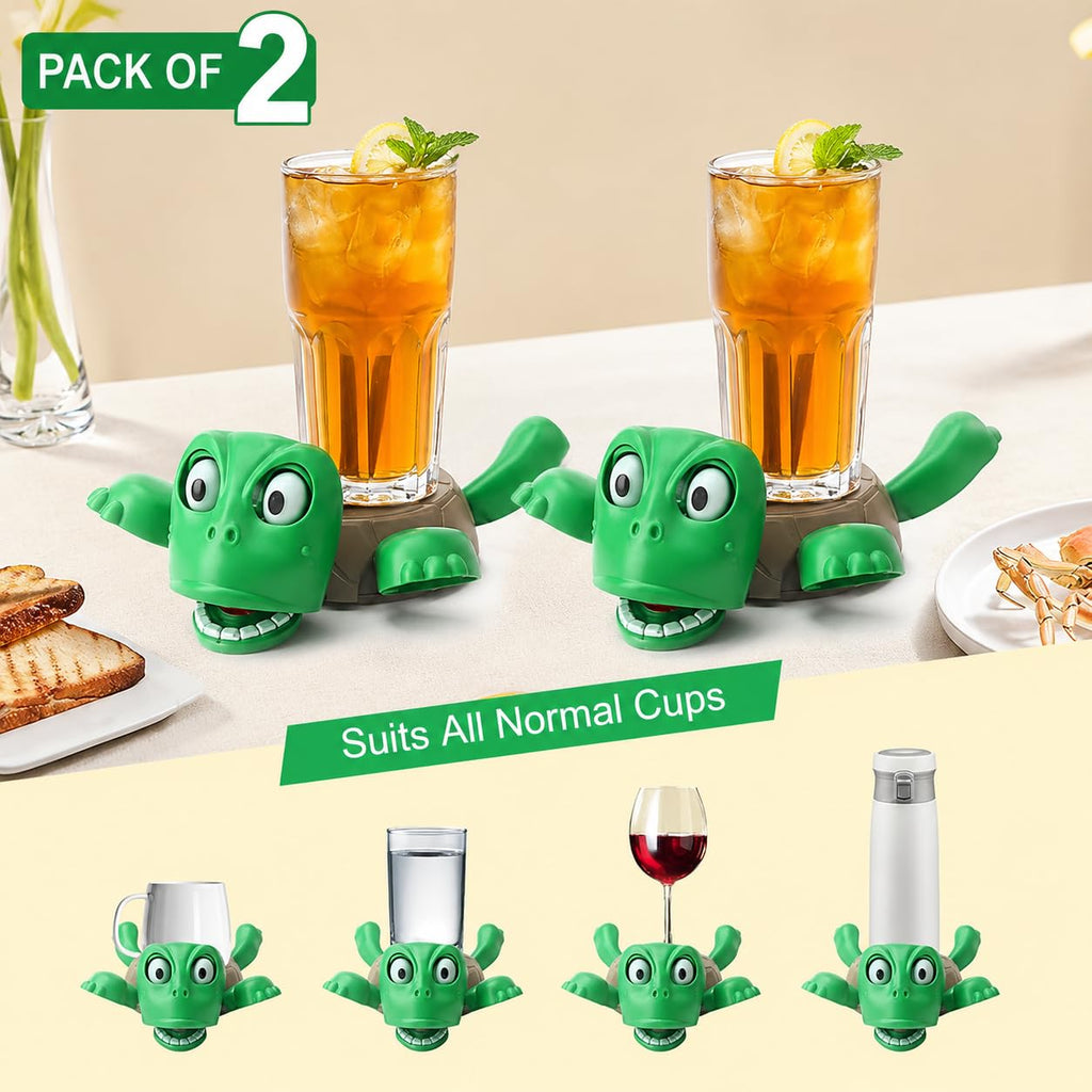 Turtle Cup Holder Coaster, 3D Funny Expression Turtle Coasters, Turtle Cup Holder, Coaster for Tea, Coffee and Wine Glasses, Home Decor and Kitchen Accessories (Green) (1)
