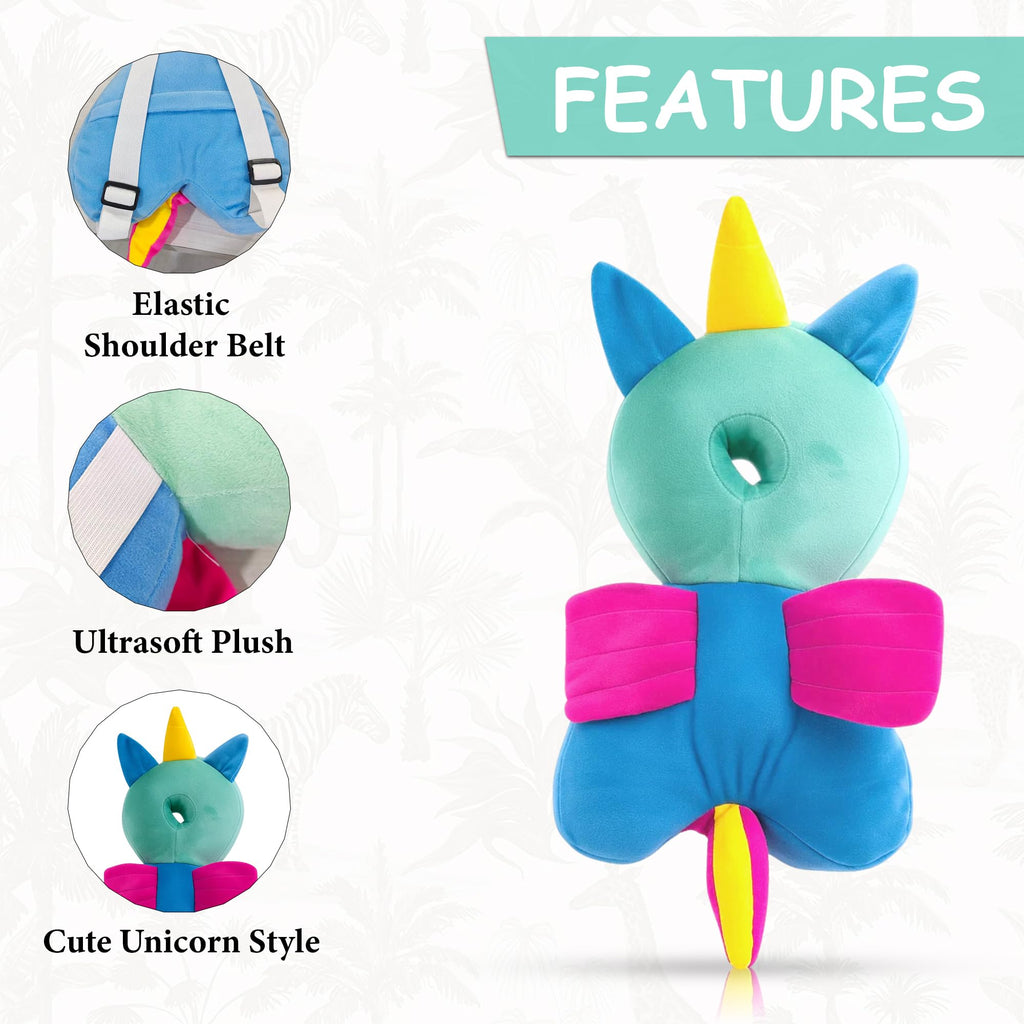 GLUN® 1 Piece Cute Bunny Rabbit Shape Soft Baby Head Protector Backpack, Cushioning, Adjustable Shoulder Belt, Head Protection for 6-15 Month Toddler Babies